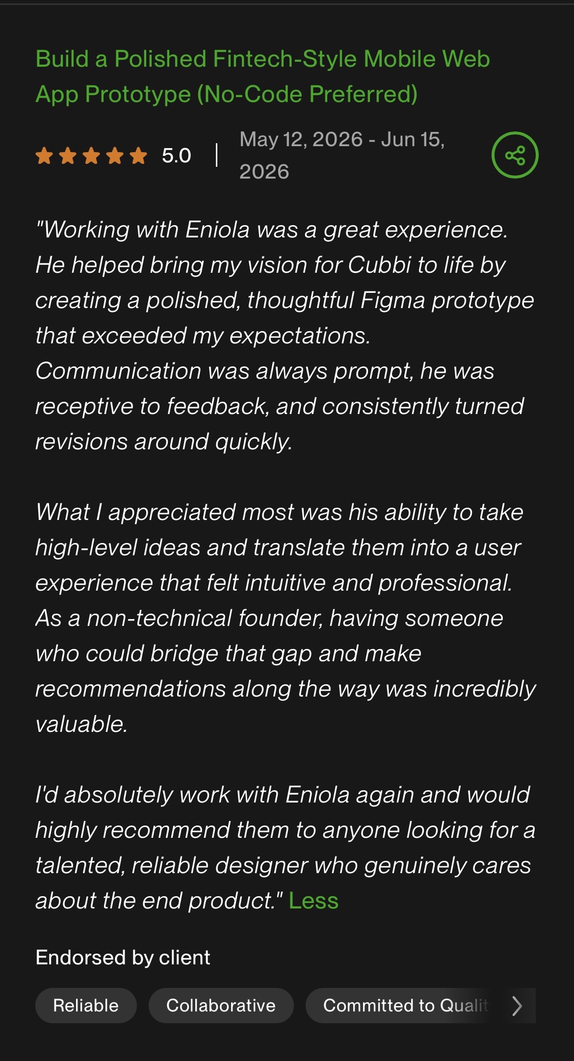 Client review 1